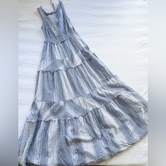 Betsy Johnson Blue and White Women's Maxi Dress size S - Picture 3 of 4